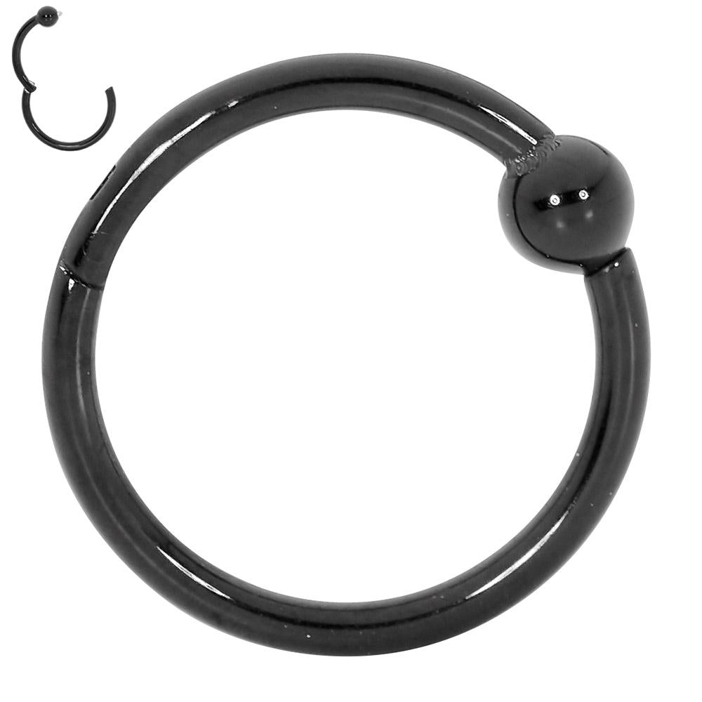 1 Piece 20G - 14G Titanium Hinged BCR Ball Closure Segment Ring Earring 6mm - 12mm