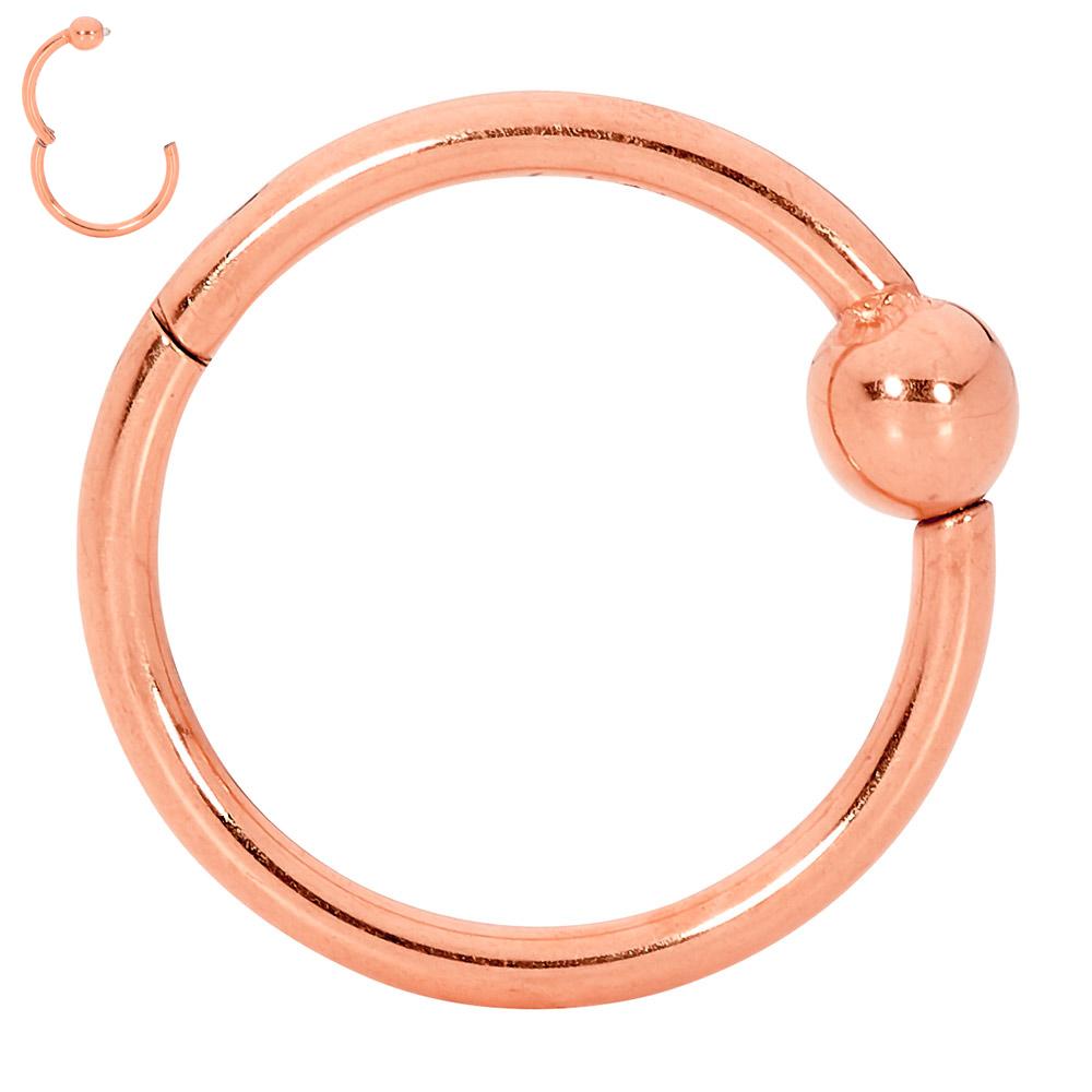 1 Piece 20G - 14G Stainless Steel Hinged BCR Ball Closure Segment Ring Earring 6mm - 12mm