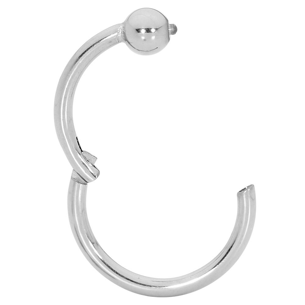 1 Piece 20G - 14G Titanium Hinged BCR Ball Closure Segment Ring Earring 6mm - 10mm