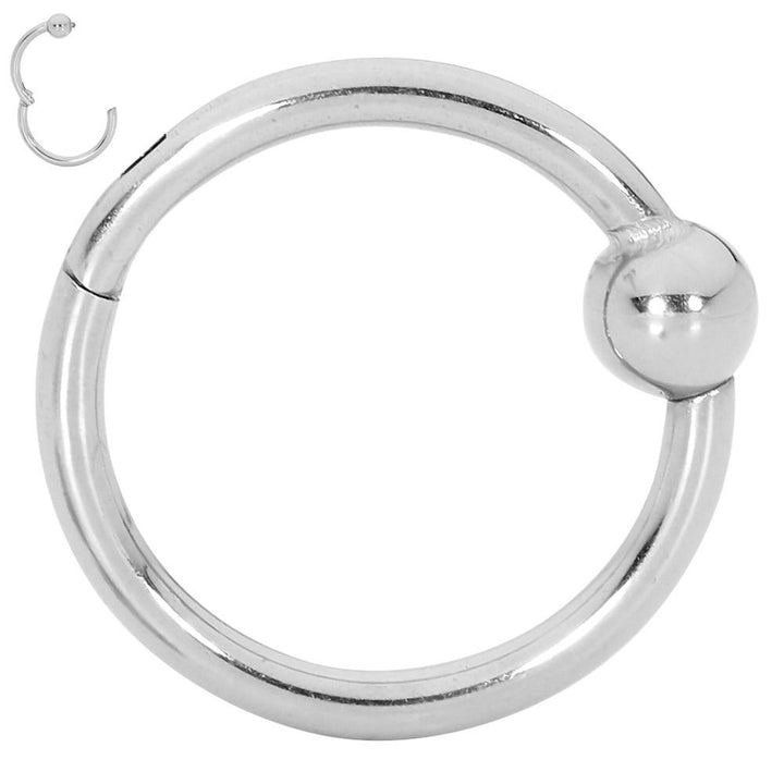 1 Piece 20G - 14G Titanium Hinged BCR Ball Closure Segment Ring Earring 6mm - 12mm